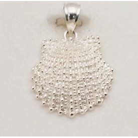 RARD2013PS Sterling Silver Diamond Cut Scallop Shell Pendant 